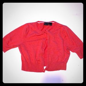 kersh Size XL coral cropped cardigan